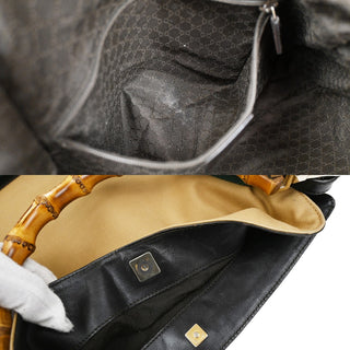 Gucci Sherry bamboo Shoulder Bag Canvas