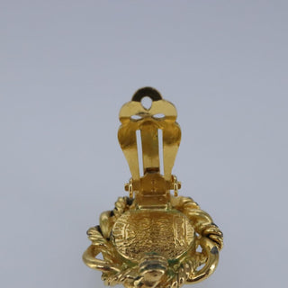 Chanel Vintage Round Clip-On Earrings Metal with Faux Pearl