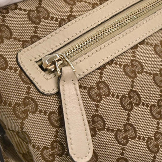 Gucci Front Zip Shoulder Bag GG Canvas