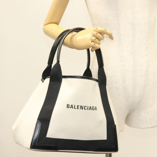 Balenciaga Navy Cabas Canvas with Leather