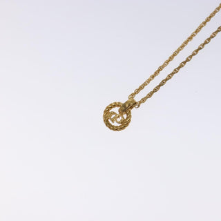 Christian Dior CD Round Pendant Necklace Metal
