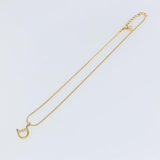 Christian Dior D logo Pendant Necklace Metal