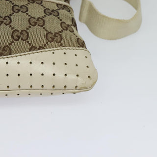 Gucci Zip Messenger Bag GG Canvas with Perforated Leather