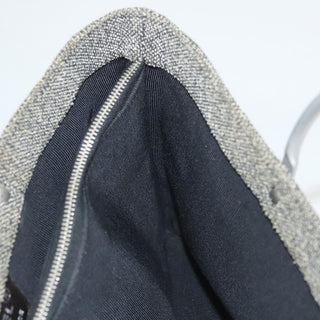 Chanel Vintage Chocolate Bar Metal Ring Tote Quilted Canvas