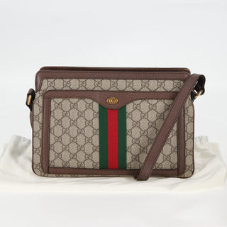 Gucci Ophidia Zip Shoulder Bag GG Coated Canvas