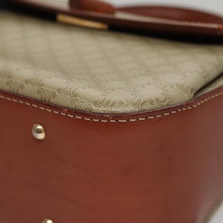 Celine Vintage Convertible Top Handle Bag Macadam Coated Canvas