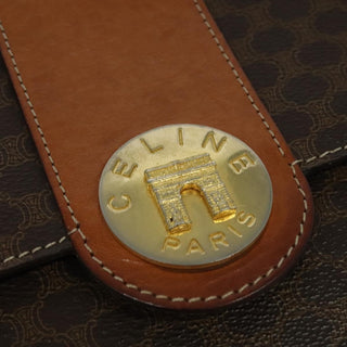 Celine Vintage Macadam Shoulder Bag Canvas and Leather