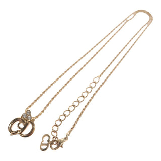 Christian Dior CD Pendant Necklace Metal and Crystals