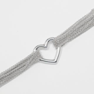 Tiffany & Co. Multistrand Mesh Heart Toggle Bracelet Sterling Silver