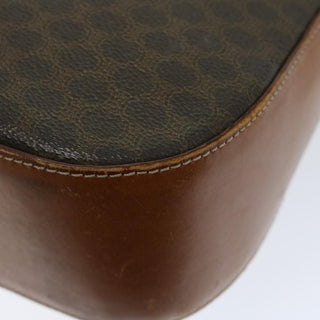 Celine Vintage Convertible Macadam Turnlock Shoulder Bag Canvas and Leather