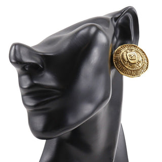 Chanel Vintage Round CC Clip-On Earrings Metal