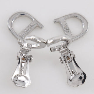 Christian Dior CD logo clip earrings Silver -plated metal