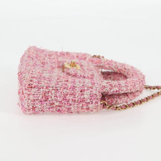 Chanel Kelly Top Handle Shopping Bag Quilted Tweed