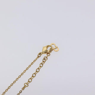 Christian Dior Logo Heart Pendant Necklace Metal with Crystal