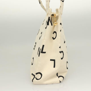 Chanel Vintage Coco Logo Zip Tote Quilted Printed Canvas