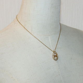 Christian Dior CD Pendant Necklace Gold-plated