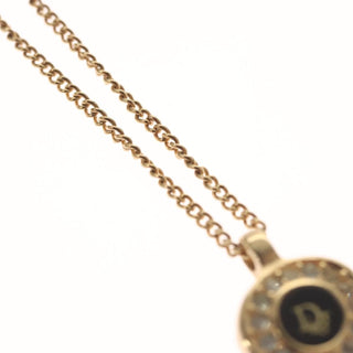 Christian Dior Logo Heart Pendant Necklace Metal