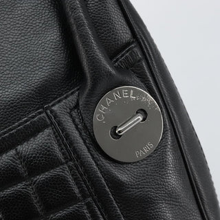 Chanel Vintage Button Tote Quilted Caviar