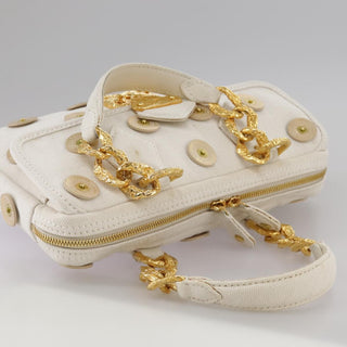 Louis Vuitton Polka Dot Panama Bowly Handbag Embellished Canvas