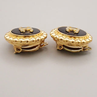Chanel Vintage Round CC Clip-On Earrings Metal