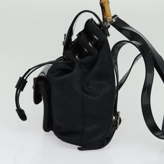 Gucci Vintage Bamboo Backpack Nylon and Patent Leather