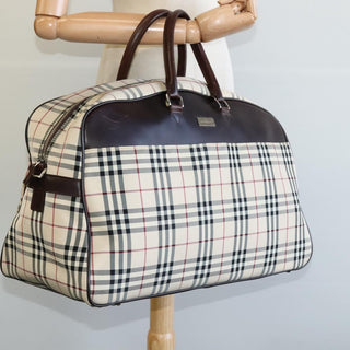 Burberry Vintage Zip Around Duffle Bag House Check Canvas