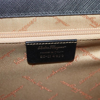 Salvatore Ferragamo Double Gancini Top Handle Bag Saffiano Leather