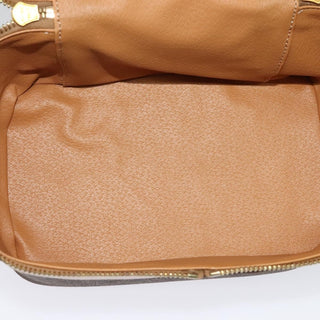 Celine Vintage Double Zip Vanity Case Macadam Coated Canvas