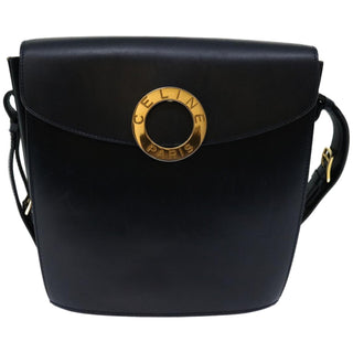 Celine Vintage Circle Logo Crossbody Bag Leather