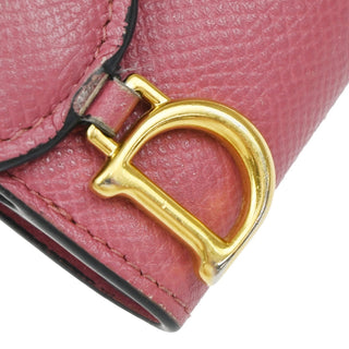 Christian Dior Saddle Trifold Flap Wallet Leather