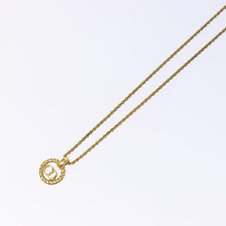 Christian Dior CD Round Pendant Necklace Metal