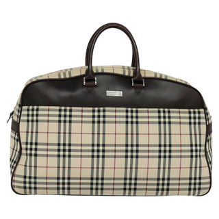 Burberry Vintage Zip Around Duffle Bag House Check Canvas