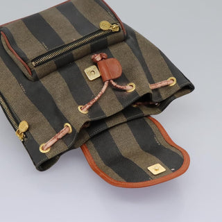 Fendi Pequin Front Pocket Backpack Coated Canvas