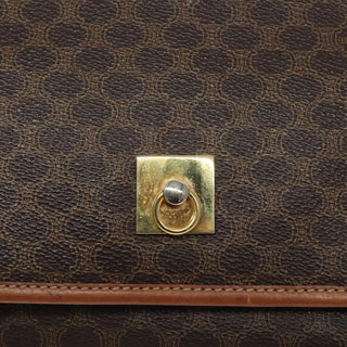 Celine Vintage Macadam Shoulder Bag Canvas and Leather