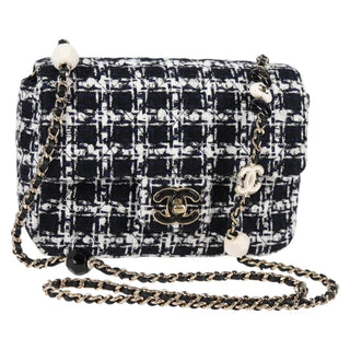 Chanel Square Classic Single Flap Bag Quilted Tweed