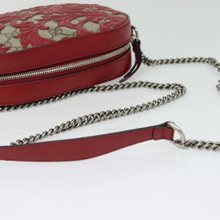 Gucci Chain Crossbody Bag Arabesque GG Coated Canvas with Leather