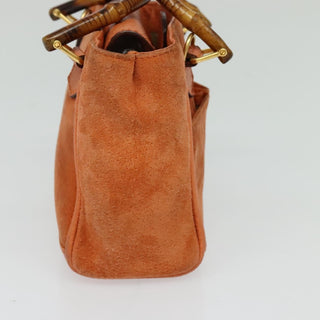 Gucci Vintage Bamboo Front Pocket Tote Suede