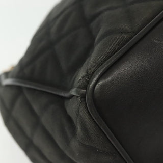 Chanel Vintage Drawstring Chain Bucket Bag Quilted Canvas