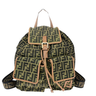 Fendi Vintage Double Pocket Backpack Zucca Canvas