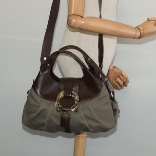 Bvlgari Chandra Hobo Canvas and Leather