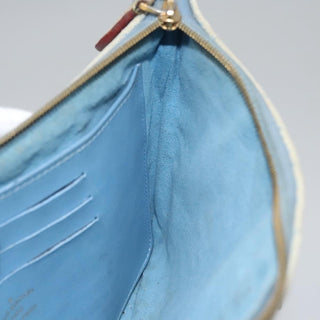 Louis Vuitton New Wave Zipped Pochette Monogram Embroidered Quilted Denim