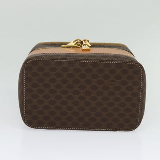 Celine Vintage Double Zip Vanity Case Macadam Coated Canvas