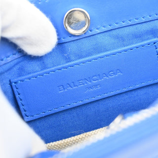 Balenciaga Navy Pochette Canvas and Leather