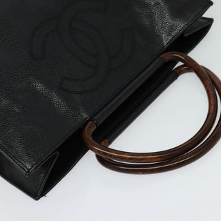 Chanel Vintage Wooden Ring Tote Caviar