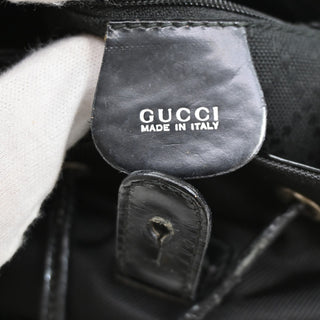 Gucci Vintage Bamboo Backpack Nylon and Patent Leather