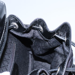 Gucci Vintage Bamboo Backpack Nylon and Patent Leather