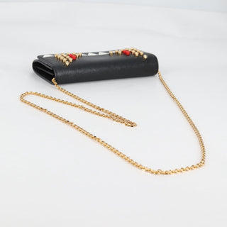 Fendi Monster Wallet on Chain Studded Leather