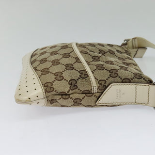 Gucci Zip Messenger Bag GG Canvas with Perforated Leather
