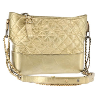 Chanel Gabrielle Hobo Quilted Metallic Aged Calfskin