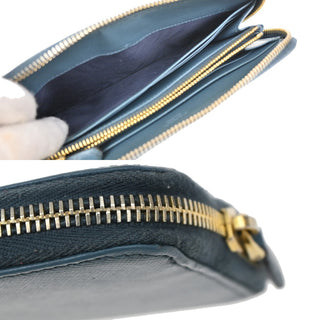 Prada Zip Around Tab Wallet Saffiano Leather